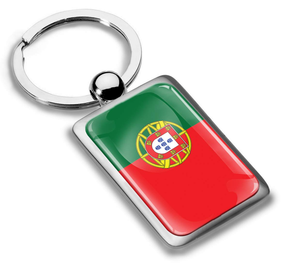 Biomar Labs Stainless Steel Metal Keychains Country Flag National Flags Design Durable Premium Accessory Car House Keys Backpack Gift Travel Souvenir (Portugal Portuguese Flag KK 214)