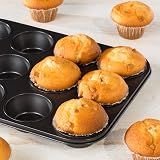 Prochef Teflon Non-Stick 12 Cup Muffin Tray 35cm x 27cm Black view 2