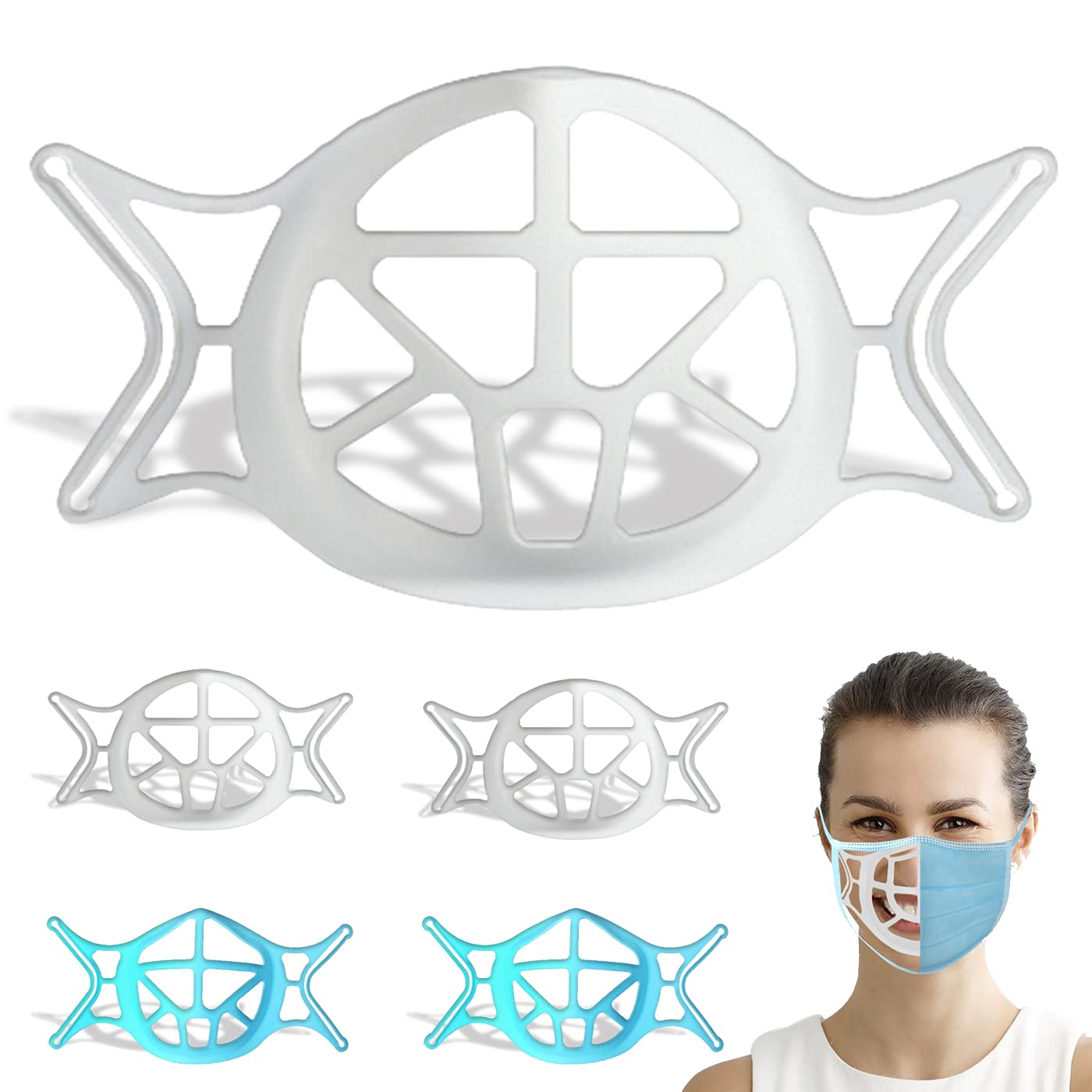 DIY RESIN 5PCS Silicone Face Mask Bracket, Internal Support Frame Breathe Cup Reusable Washable Recyclable Anti-Steam and Fog, Protects Makeup