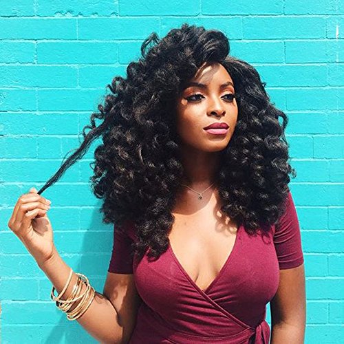 Alivovo 8 Inch Jumpy Wand Curl Braids Hair 4 Packs/Lot 20 Roots Jamaican Bounce Crochet Twist Braids Sensational African Collection Braiding Hair 110g