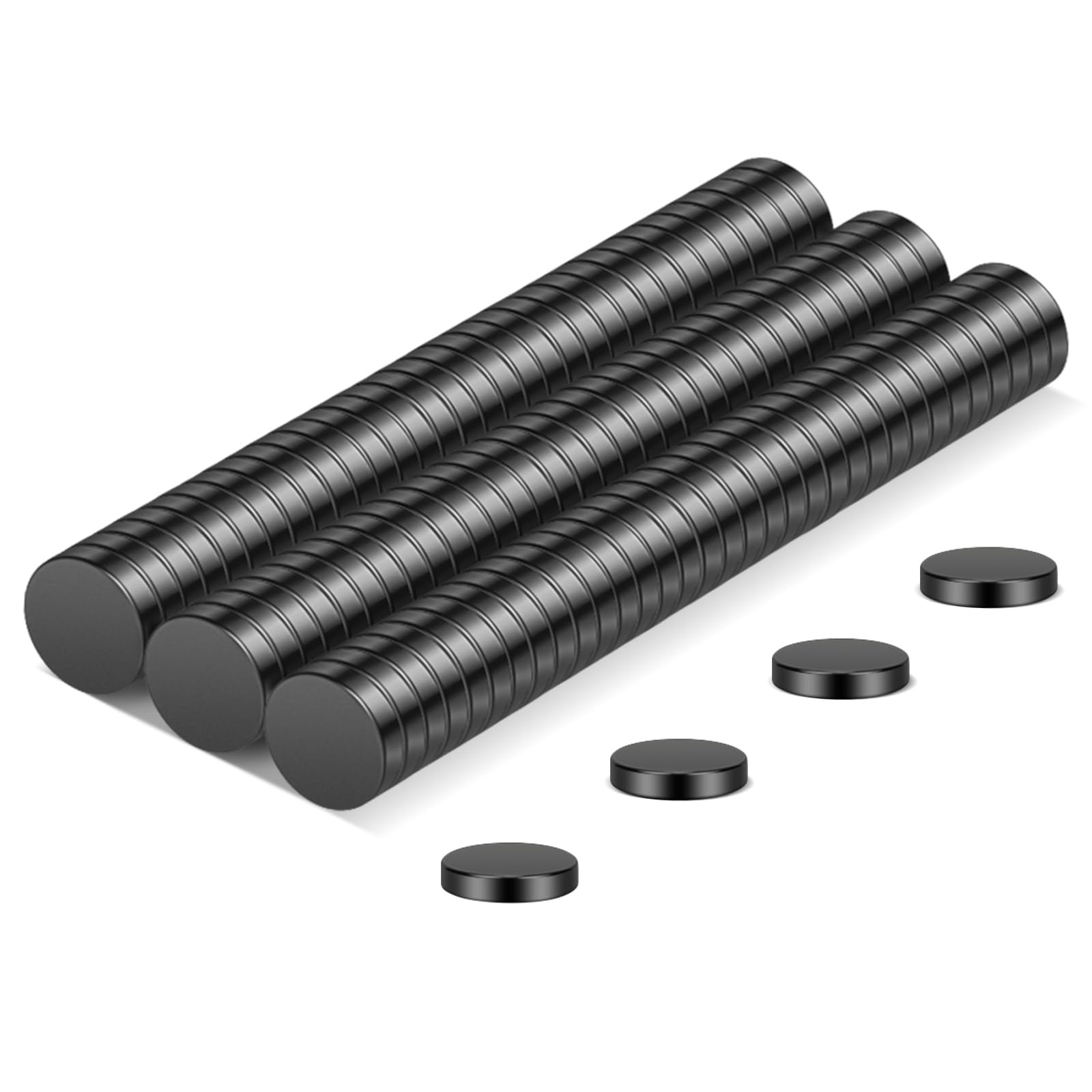 Wukong Black Tiny Magnets 4mm X 1mm | 100 Pack, Small Strong Fridge Magnets, Round Miniature Mangets for Models Craft DIY Whiteboard Refrigerator Home Office