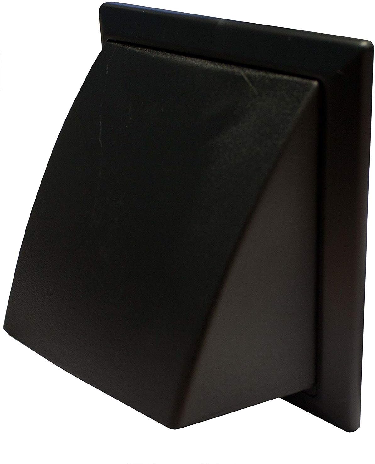 Cowled Grille 100mm / 4" Black External Exterior Ducting Air Vent Round Spigot & Damper - Image 3