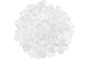 XENTRLOLOGIC White Buttons for Crafts - 450-550Pcs Assorted Size 0.3-1 Inch for Sewing, Arts, DIY Decoration