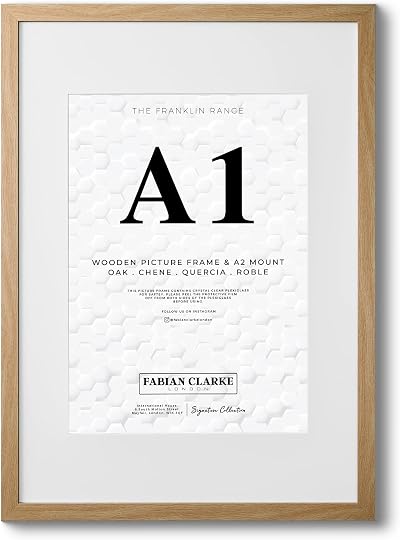 Fabian Clarke London A1 Modern Oak Picture Frame with White A2 Mount