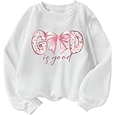 WDIRARA Girl's Cute Bow Graphic Print Sweatshirts Long Sleeve Crew Neck Pullover Tops