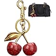SONGCHANGJEWELRY Cherry Bag Charm Keychain - Gold Plated Cherry Accessory - Quality Purse Keys Charm Gifts for Women