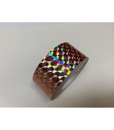 PATIKIL Prism Lot De 2 Rubans Adhésifs Réfléchissants Holographiques Métallisés Pour Loisirs Créatifs, Emballage, Décoration Murale, 1 Cm X 30 M, Rouge