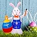 LOOHUU 6FT Easter Inflatable Basket Eggs and Bunny- Cute Fun Holiday Blow up Party Decorations for Indoor Outdoor Yard Lawn Garden Photo Prop with LED Lights