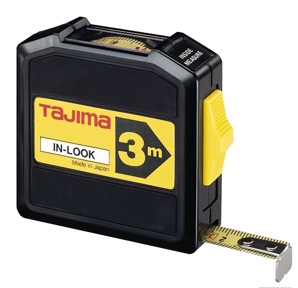 Tajima INL30MY "in-Look" Measuring Tape, Black/Yellow