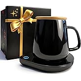 Coffee Mug Warmer with Cup Set: 2026 Valentine's Day Gifts for Coffee Lover - Electric Coffee Warmer for Desk with Adjustable Temperature