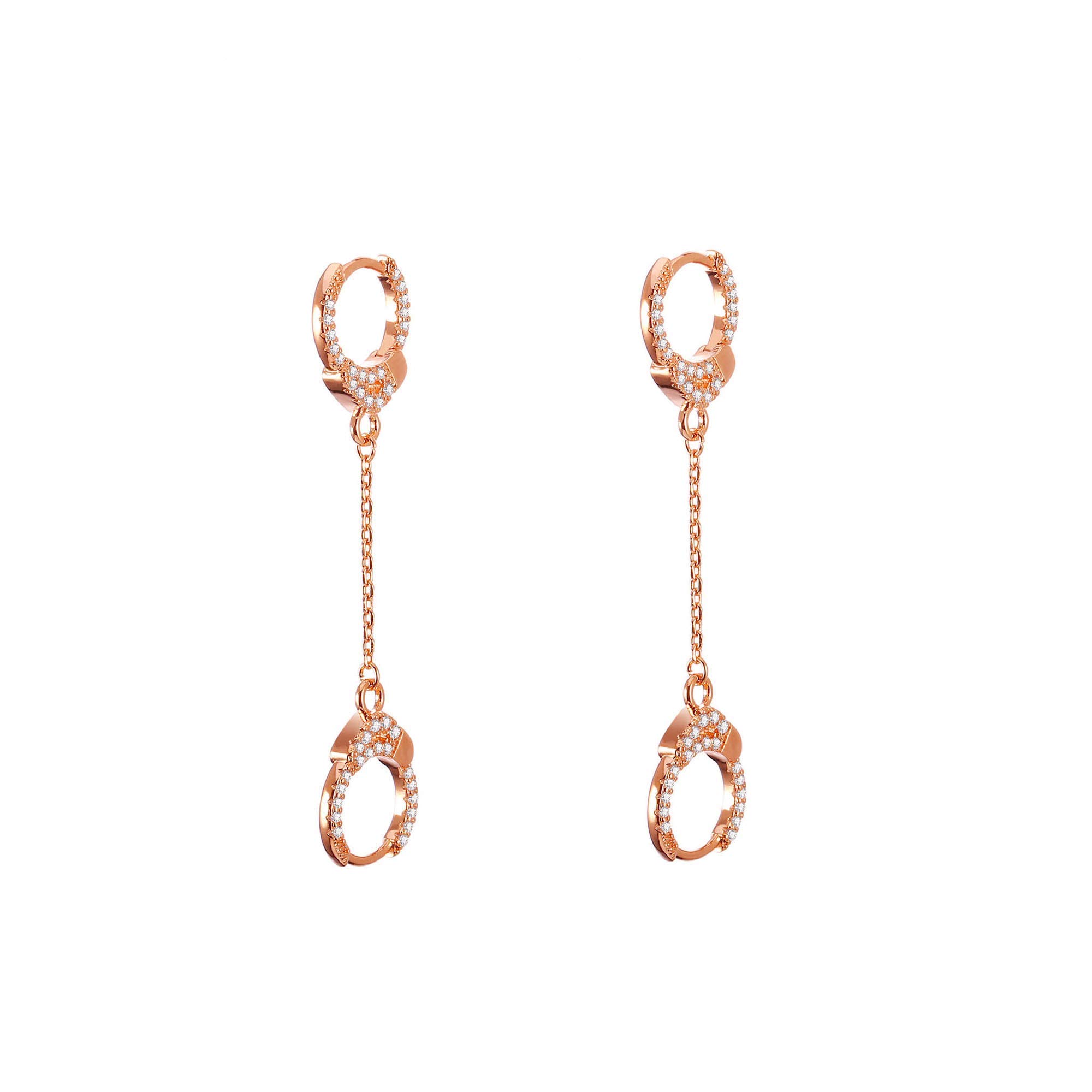 PengJin Women's drop long earrings, sparkling zircon, hypoallergenic copper, suitable for girls' birthday, party, wedding, work