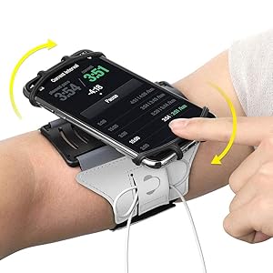 VUP Running Armband for iPhone 8/7 Plus/ 6S/ 6/ iPod, iPhone Armband Phone Holder for Most 4" to 5.8" Cell Phones, Workout Arm Band for Exercise and Fitness with Key Holder (Silver)