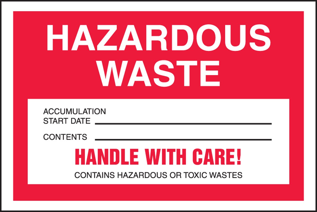 Accuform MHZW15EVC AdhesivePoly Vinyl Hazardous Waste Label