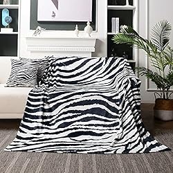 WIBUE Zebra Throw Blanket 60"x50" with 2 Pcs Pillow