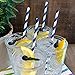 Paper Straws - Navy Blue and White - Stripe Chevron Polka Dot - 7.75 Inches - 100 Pack - Outside the Box Papers Brand
