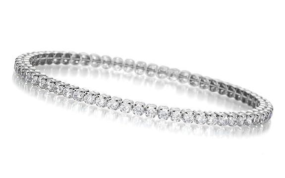 YoungDiamondFashion YDF Premium Tennisarmband Flexibel Elastisch Endless 925 Sterlingsilber mit Zirkonia Steinen Glitzerarmba