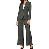 Allegra K Pants Suits for Women Dressy 2 Piece Office Collarless Blazer and Pants Set Business Casual Outfits