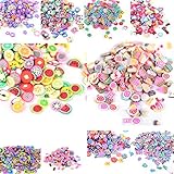 2500pcs Nail Art Soft Ceramics 3D Pattern Slices Fimo Nail Slices Cellphone Decoration, Assorted Color, Assorted Patterns