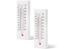 MALUGOGO 2pcs Outdoor Decorative Key Hider with Built-in Thermometer, Weatherproof Hidden Key Holder for Home