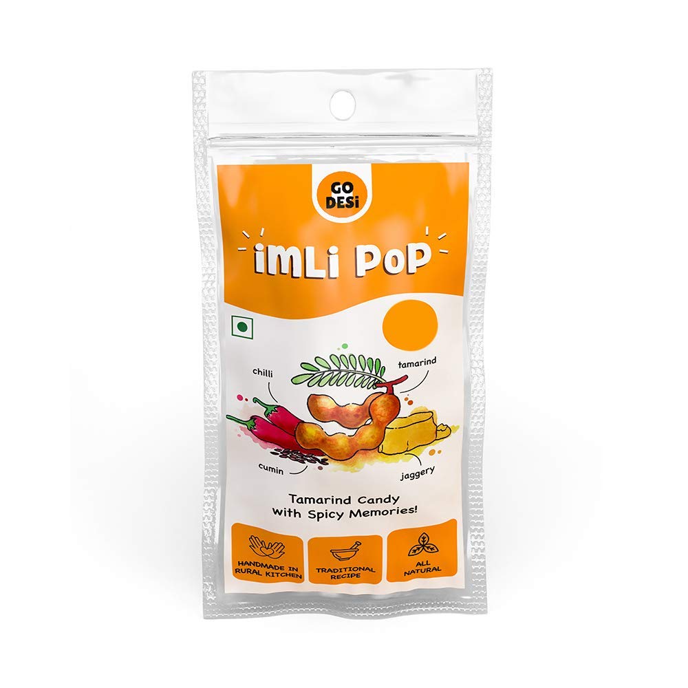 Amazon Com Go Desi Fruit Candy Tamarind Pop Imli Pop All Natural Sour Jaggery 40pc Travel Pouch Grocery Gourmet Food