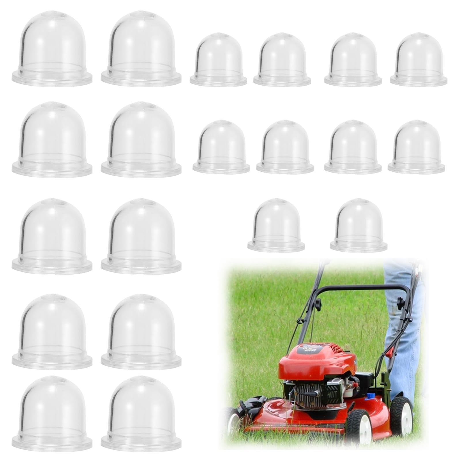 EASONGEE 20pcs Primer Bulb, 19mm & 22mm Universal Petrol Fuel Primer Bulb, Rubber Pump Bulb Carburetor Oil Cup Cover for Lawn Mower Blower Strimmer Cutter Hedge Trimmer Chainsaw