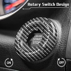 Tybasthe Rotary Push Start Button Cover, Carbon