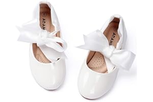 ADAMUMU Toddler Dress Shoes Flower Girl Shoes for Weeding Cute Toddler Mary Jane Shoes Lace Flore Ballet Flat for Walking, Jumping