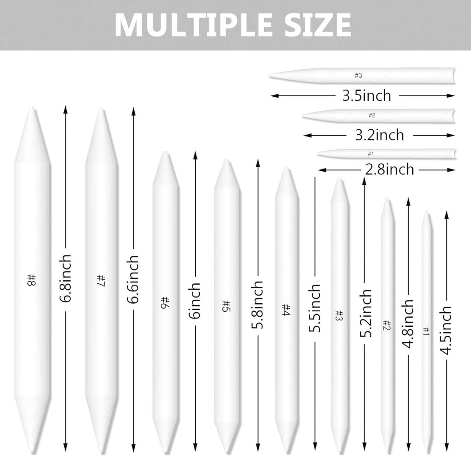 ANXEN 18 Pcs Blending Stumps Set for Drawing Tortillions Paper Art Blenders with 3 Kneaded Erasers, 1 Sandpaper Pencil Sharpener, Shading Pencils for Student Artist Charcoal Sketch Drawing Tools