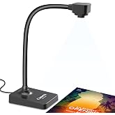 USB Document Camera for Teachers,Manual Focus Webcam with Mic,Visualizer | Compatible with Mac OS, Windows, and Chromebook; Foldable design Ideal for remote teaching, live demonstrations, and more.