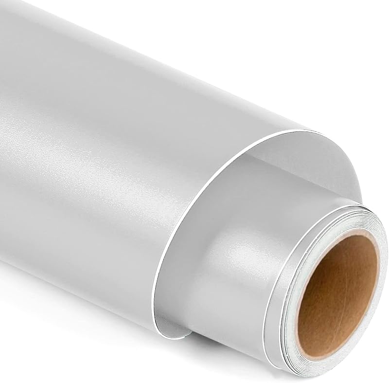 Lya Vinyl Matte Metallic Permanent Vinyl 12x5Ft Silver for Cricut Silhouette