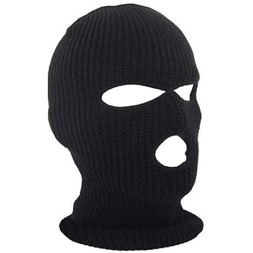 Amazon Com 3 Hole Ski Mask Balaclava Black Knit Hat Face Amazon Com 3 Hole Ski Mask Balaclava Black Knit Hat Face
