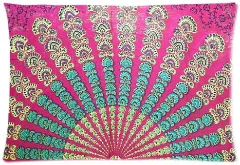 Custom Bohemian Art Painting Background Rectangle Pillow Case 16x24 Inch cloth simulation Zippered Pillow Cover - Lljpcovers Two sides Print