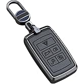 ontto Key Fob Skin Fit for Land Rover 2020 2019 Leather Car Key Case Anti-Scratched Full Protection Fit for Range Rover Black