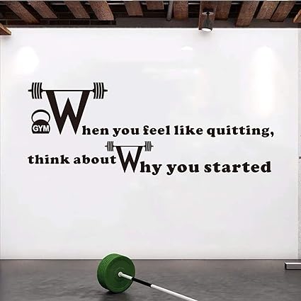 Vodoe Sticker Mural En Vinyle Avec Citation Motivante Noir Anglais 31 X 12 Salle De Sport Amazon Fr Cuisine Maison