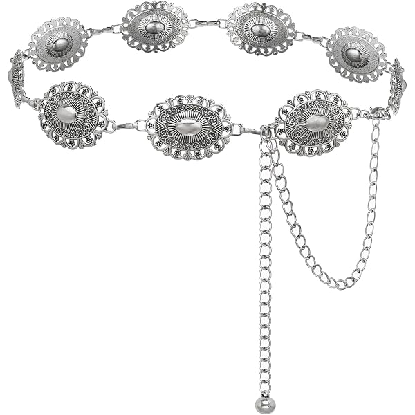 VONMELLI Western Belts for Woman Cowgirl Boho Concho Chain  display picture 1