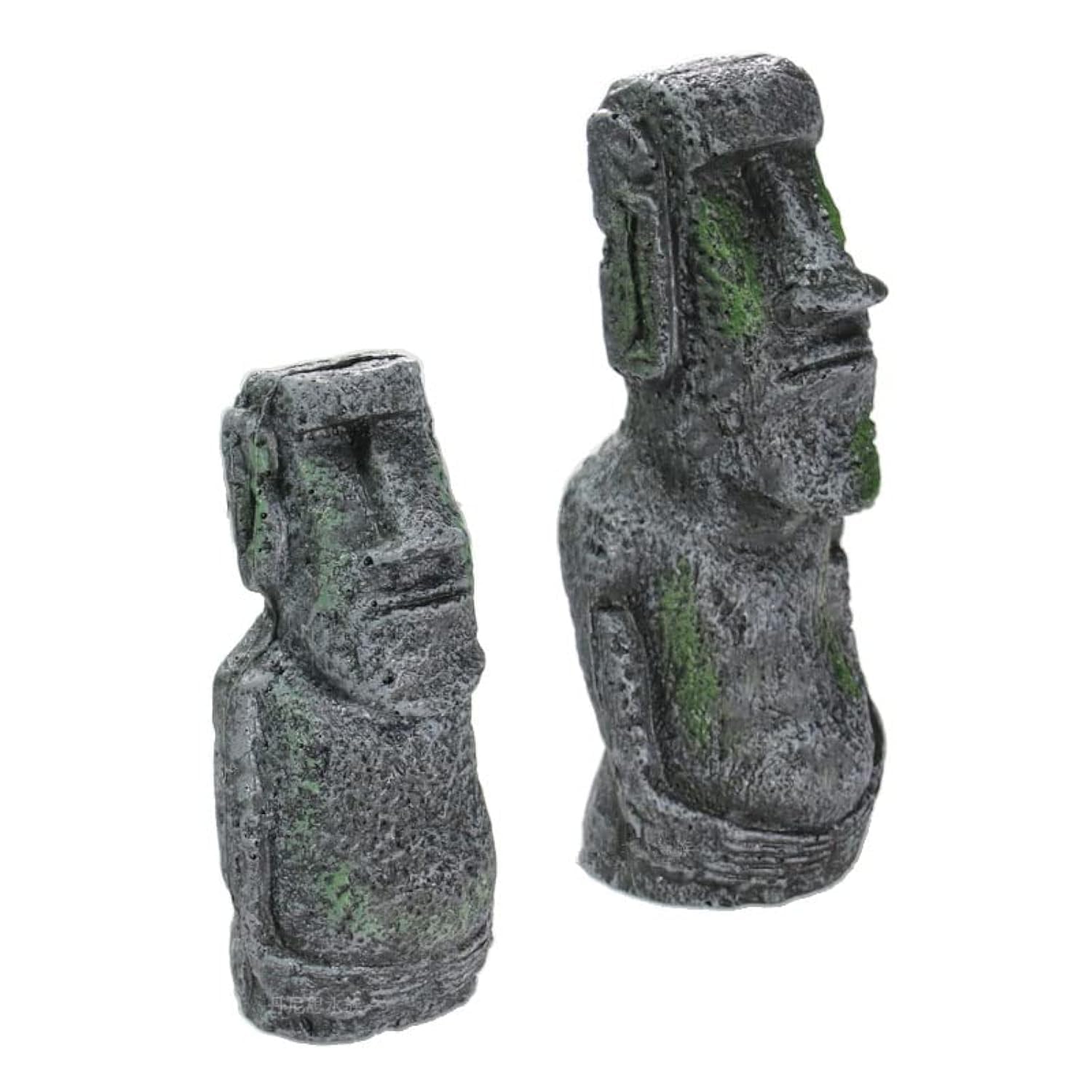 WANGCL 2Pcs Ancient Easter Island Head Statue Portrait Aquarium Fish Tank Ornament Home Desktop Decoration Accessories