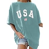 Remidoo Womens Oversized Graphic Tees Short Sleeve T Shirt Casual Vacation Top