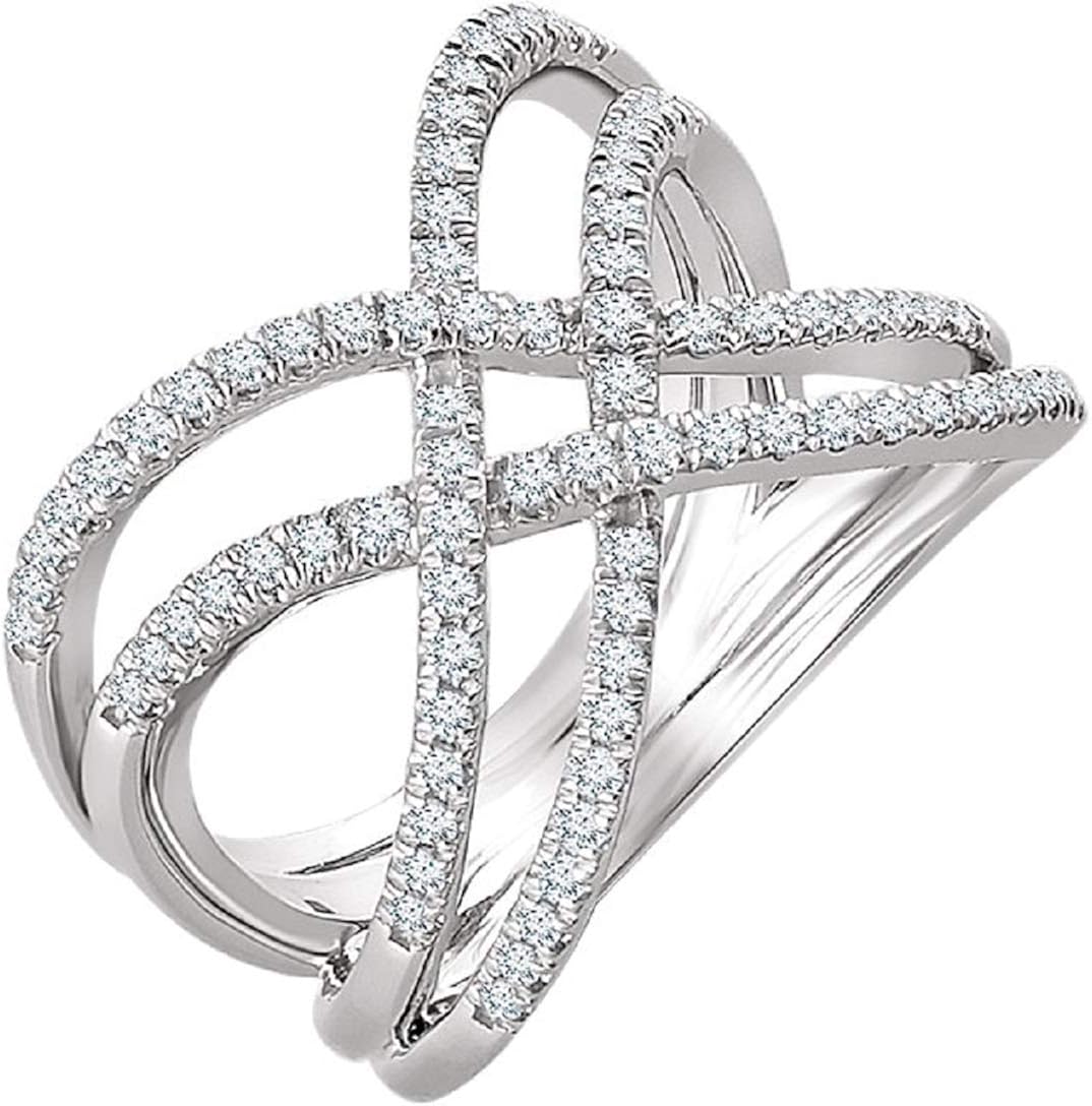 Roxx Fine Jewelry .50 Ct Double Criss Cross Diamond Ring in