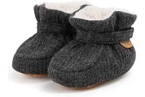 Bellocasa Infant Baby Boys Girls Cozy Fleece Booties Stay on Slippers Non Slip Soft Gripper Sock Shoes Toddler First Walker Newborn Crib Birthday Shower Gift