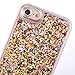 iPhone 7 Case, iPhone 7 Glitter Case, Surpriseyou Creative Design Flowing Liquid Quicksand Floating Luxury Bling Glitter Sparkle Love Heart Diamonds Clear Hard Case for iPhone 7 (Gold Diamonds)