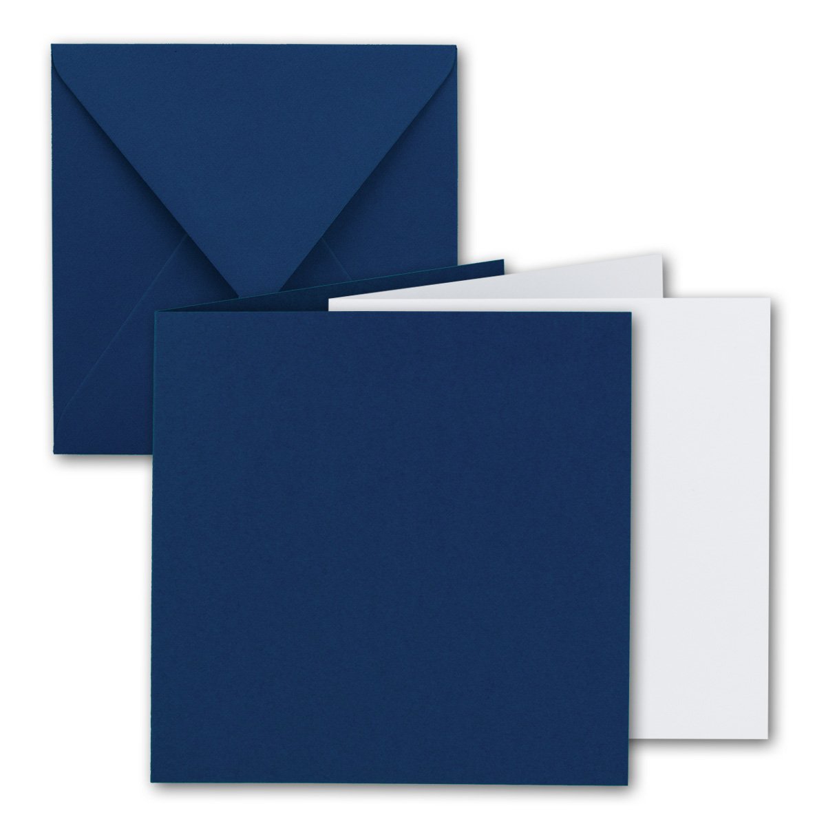 FarbenFroh by GUSTAV NEUSER 20x Square Folding Card Set 15 x 15 cm with Envelopes & Inserts Dark Blue