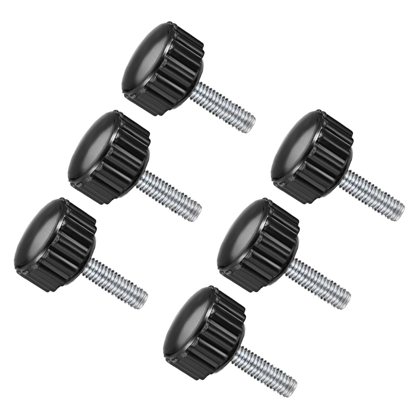 CoCud Knurled Thumb Screws, M4 Thread 15mm Thread Length 16mm Round Head, Plastic Knobs Clamping Screws - (Applications: for Sawing Machines), 6-Pieces