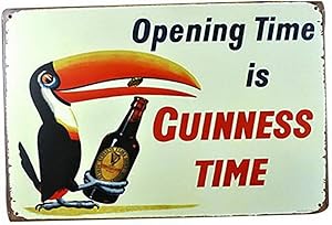 Mega-deal Toucan Bird Opening Time is Guinness Time Vintage Bar Sign Wall Decor 12" x 8"