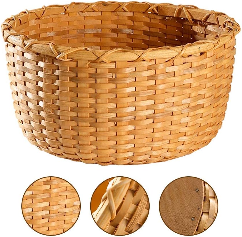 ZTMN Canasta de astillas de Madera Redonda para el hogar de