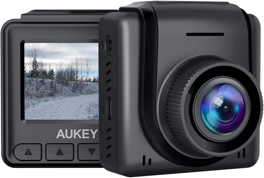 AUKEY Mini Dash Cam, 1080p Full HD Dash Camera with 1.5&rdquo; LCD Screen, Car Camera with 170&deg; Wide-Angle Lens, Supercapacitor, G-Sensor, WDR, Motion Detection, and Clear Night Recording