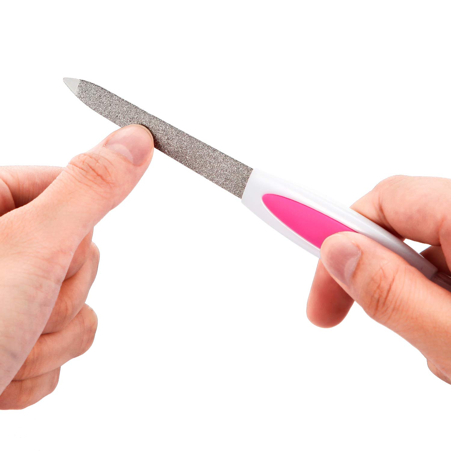 2 In 1 Nail File Cuticle Trimmer Remover Nail Buffers Tool 2 Sided Sapphire Files Pointed Dead Skin Cutter for Manicure Pedicure Tool Hand Foot Fingernails Toenails Care, 6 Pieces : Beauty