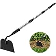 Draw Hoe Garden Tool, Heavy Duty Garden Hoes for Weeding Long Handle, Easy Stand Up Scraping Weeder Tool for Garden, 5.5 FT Adjustable Weed Hoe with 6-inch Wide Welded Blade