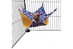 EAEDMY Guinea Pig Rat Tunnel Ferret Hammock, Small Animal Corner Tunnel & Tubes & Bed for Hedgehog Piggy Chinchilla Hideout Toys and Cage Accessories (2.Hammock)