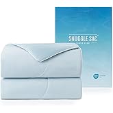 Snuggle Sac Natural Viscose Cooling Comforter Queen Size, Lightweight Breathable Silky Cooling Bedding with Q-Max>0.45 for Bedroom, Home Decor, Hot Sleepers & Night Sweats, Ice Blue 90"x90"