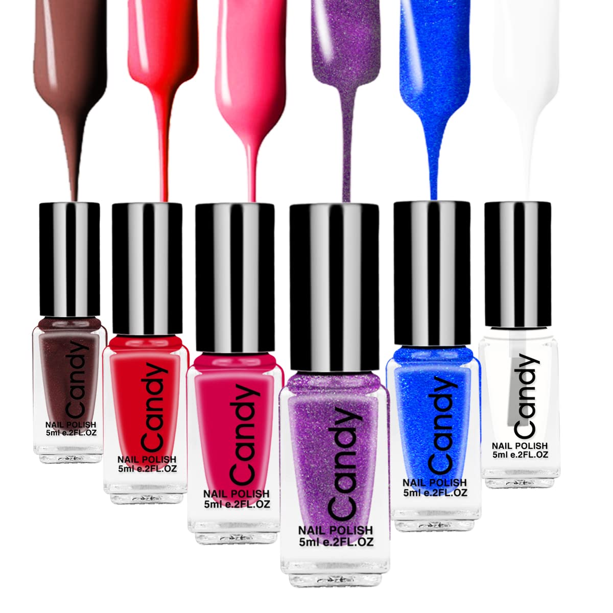 Abitzon Bright Non Toxic Nail Polish Set 6 Bottles Long Lasting and Non Fading Unpeelable Quick Dry Nail Polish